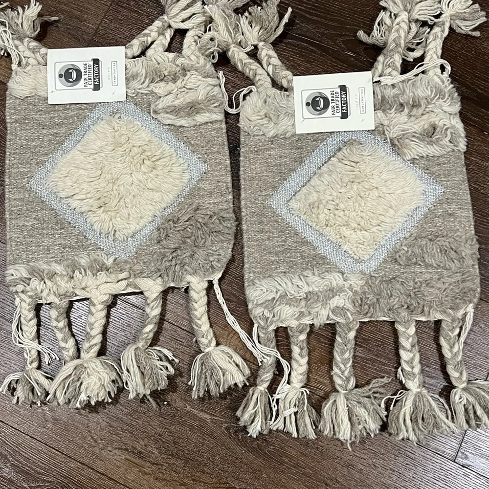 NWT west elm hand crafted mat 2 total